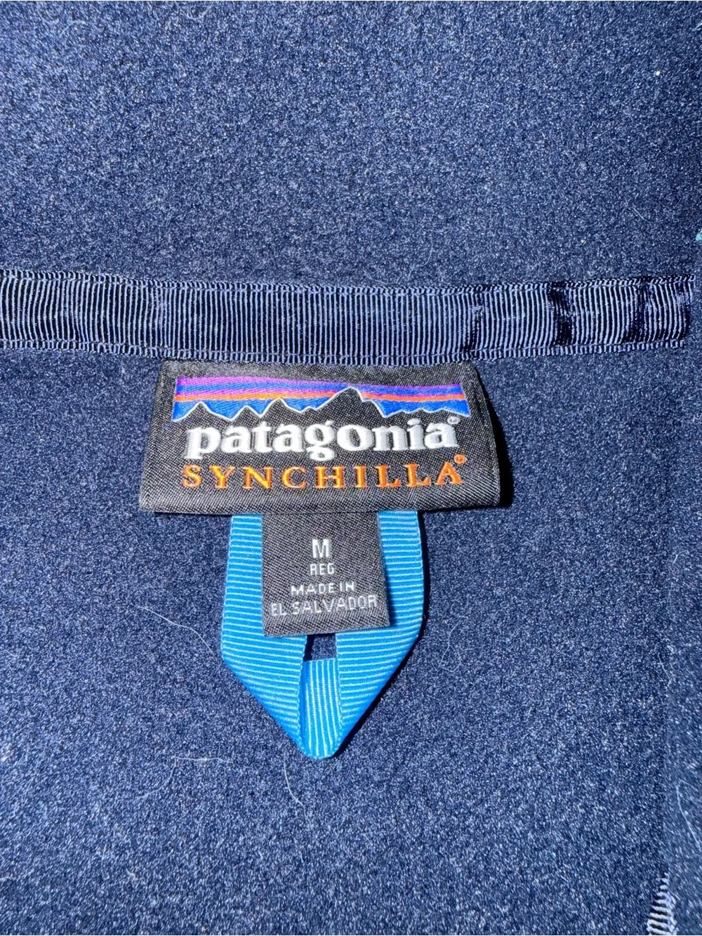 Patagonia Men’s Synchilla Fleece Vest in Red and Navy